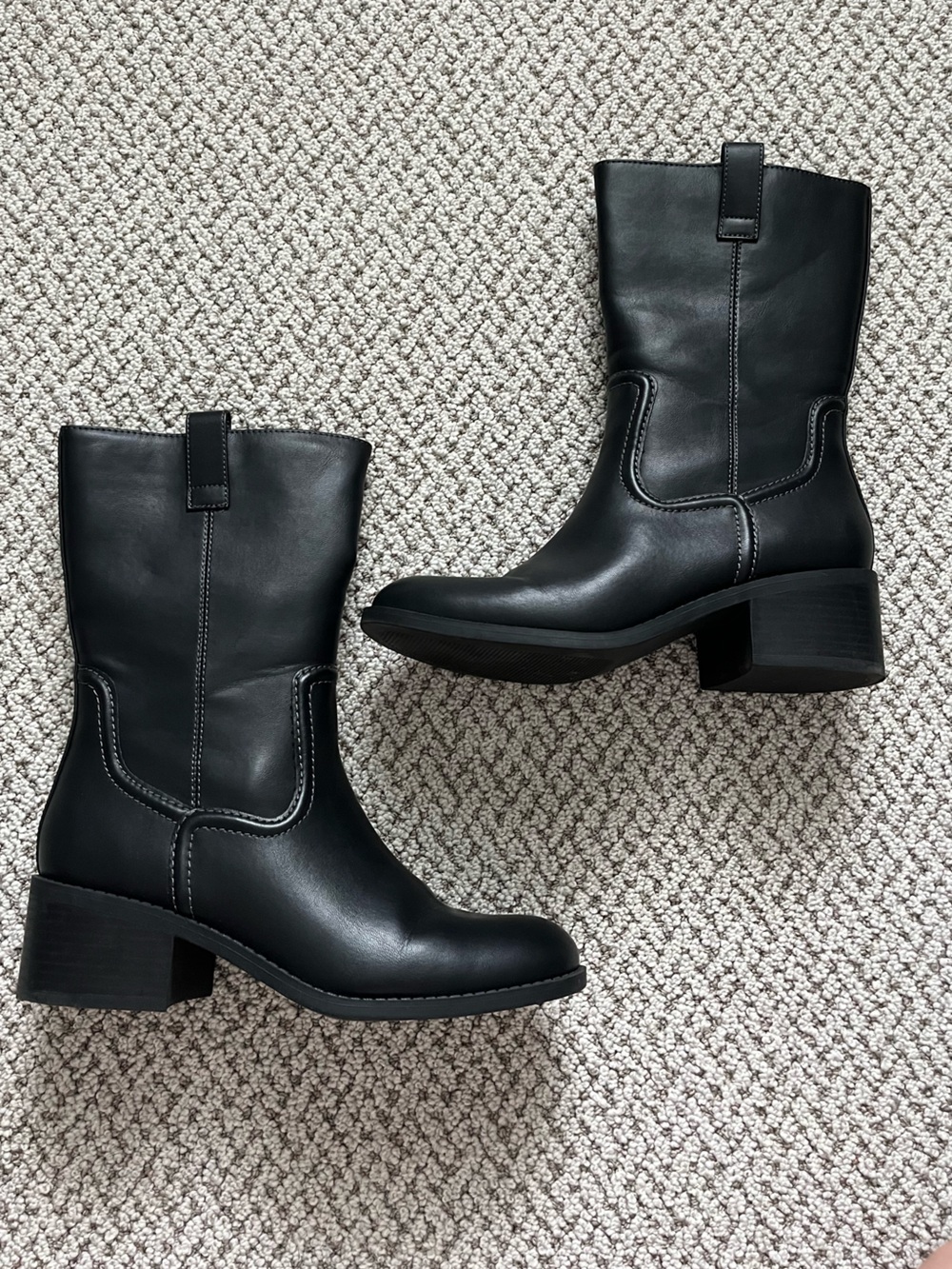 Black Mid-Calf Boots